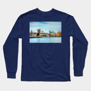 Brooklyn Riverfront with the Brooklyn Bridge, Brooklyn Bridge Park, and the East River Long Sleeve T-Shirt